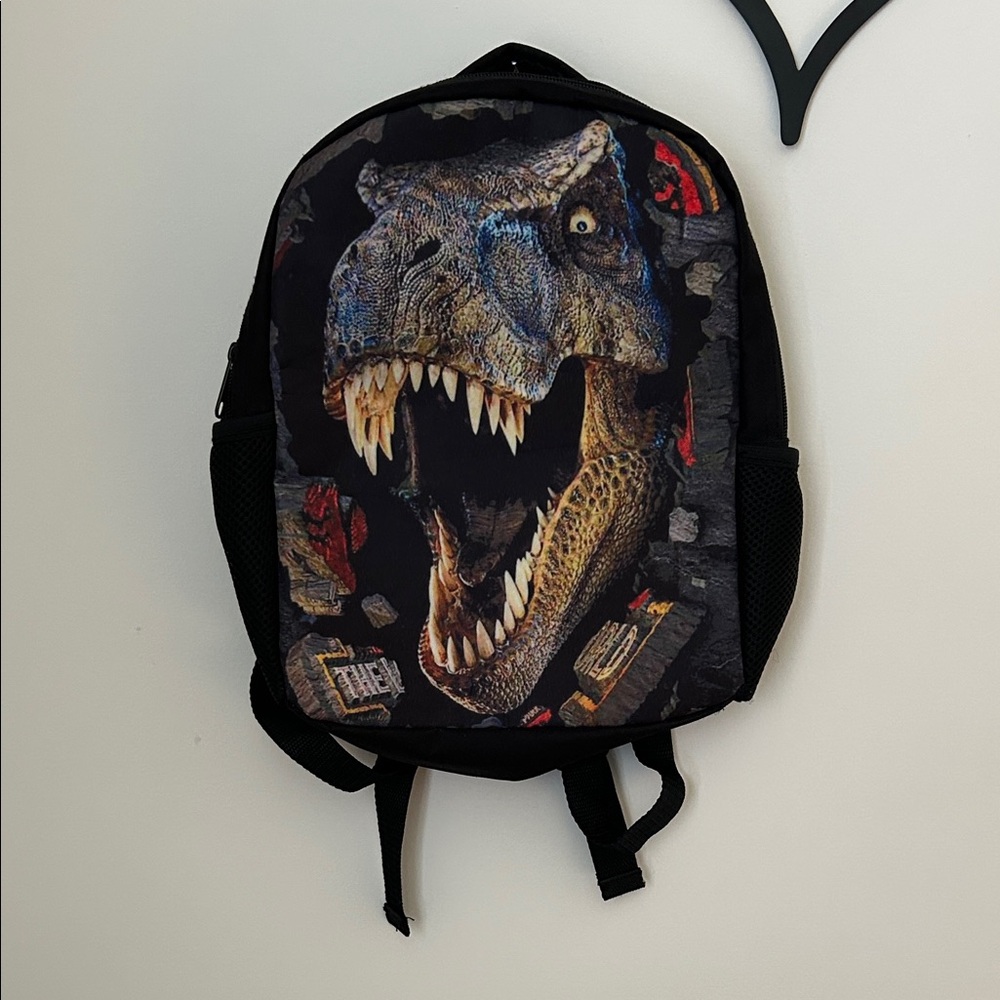 Dinosaur Print Black Backpack